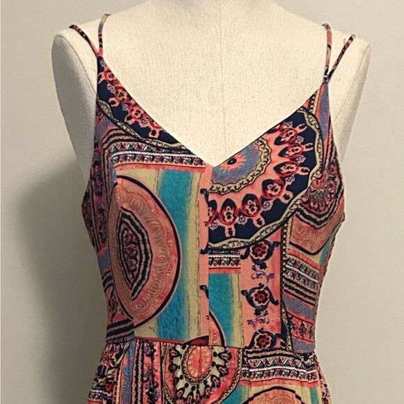 Lulu's Sunrise to Sunset Coral Pink Print Maxi Dress - Picture 3 of 9